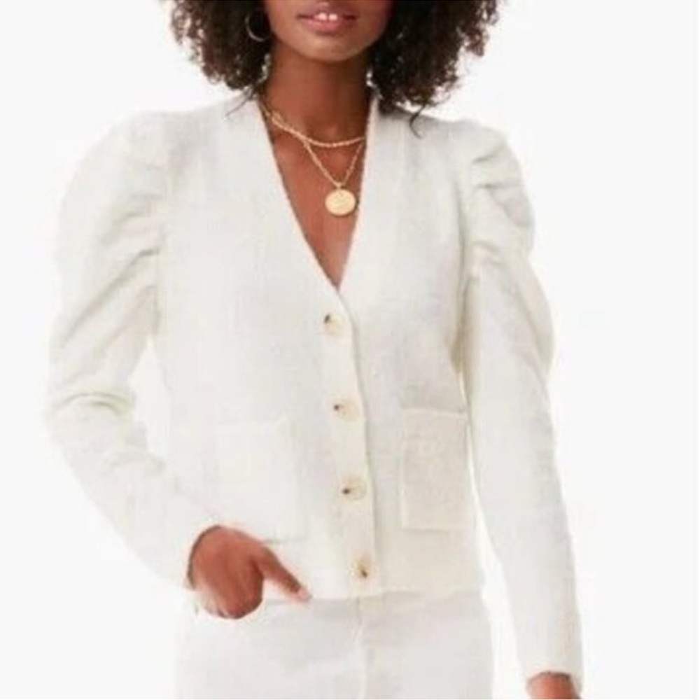 Tuckernuck Pippa Cardigan Button Front Puff Size Medium